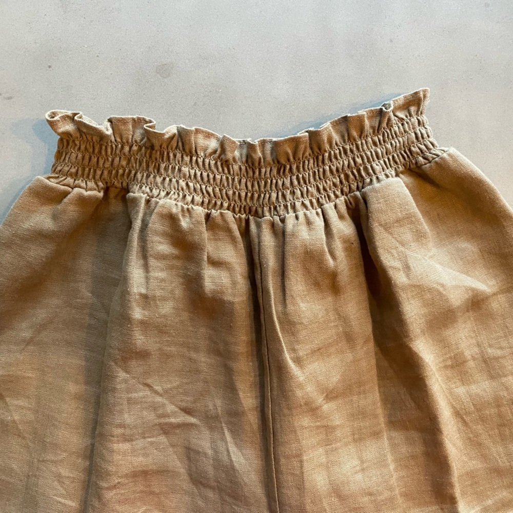Reformation Wide Leg Linen-Blend Pants in Tan - Picture 2 of 4